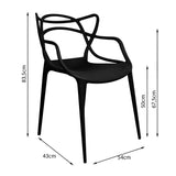 Kit x 4 Sillas para Exteriores Solna 54 cm Negro Europeo con Apoya Brazos