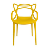 Kit x 4 Sillas para Exteriores Solna 54 cm Amarillo Europeo con Apoya Brazos - Sillas de Exterior | Bylmo