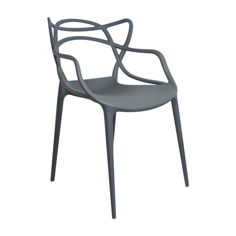 Kit x 4 Sillas para Exteriores Solna 54 cm Gris Europeo con Apoya Brazos - Sillas de Exterior | Bylmo