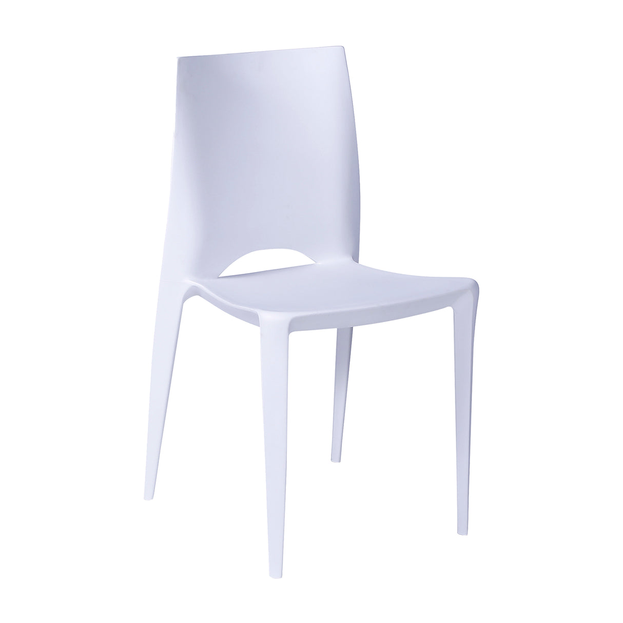 Silla para Exteriores Zoé 42 cm Blanco Polipropileno sin Apoya Brazos. - Sillas de Exterior | Bylmo