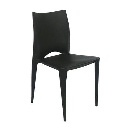 Kit x 4 Sillas para Exteriores Zoé 42 cm Negro Polipropileno sin Apoya Brazos - Sillas de Exterior | Bylmo