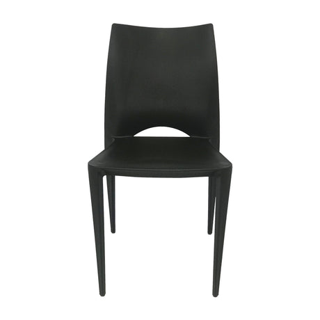 Kit x 4 Sillas para Exteriores Zoé 42 cm Negro Polipropileno sin Apoya Brazos - Sillas de Exterior | Bylmo
