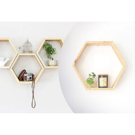 Set 3 Repisas Hexpisas Madera Pino 25x22 cm Moderno - Repisas y Percheros | Bylmo