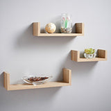 Set de 3 Repisas Europin en U Pino 50x10cm Café Moderno - Repisas y Percheros | Bylmo
