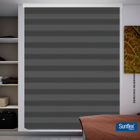 Cortina Roller Duo Coren Roll 120x170cm Gris Oscuro - Cortinas y Persianas | Bylmo