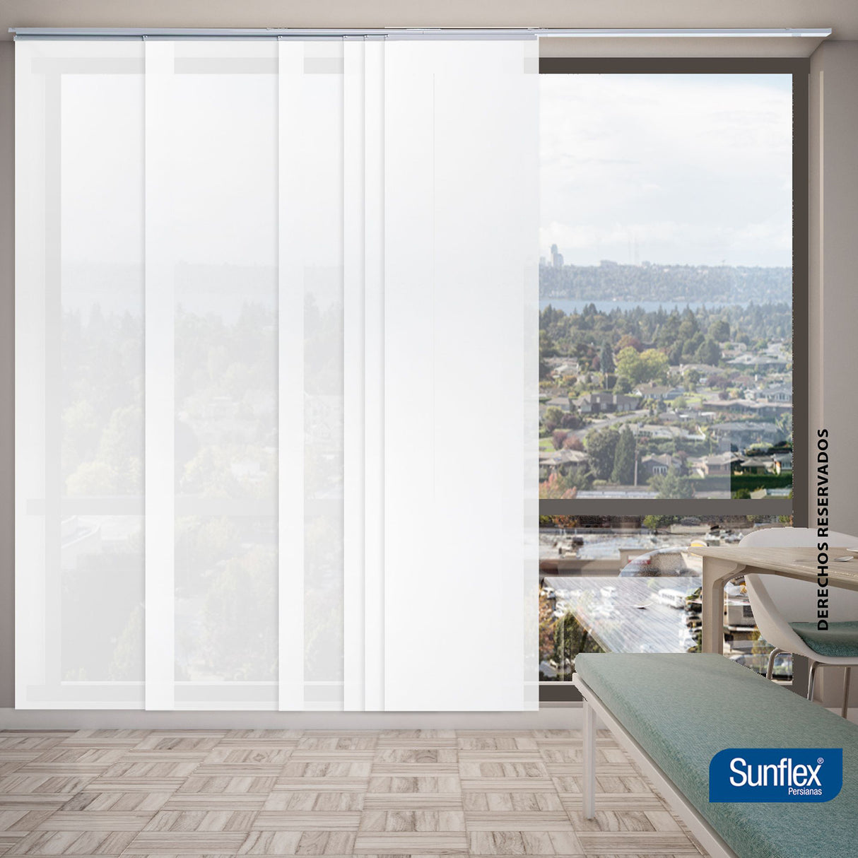 Panel Japones Clásico Solar Screen 180x220cm Blanco - Cortinas y Persianas | Bylmo