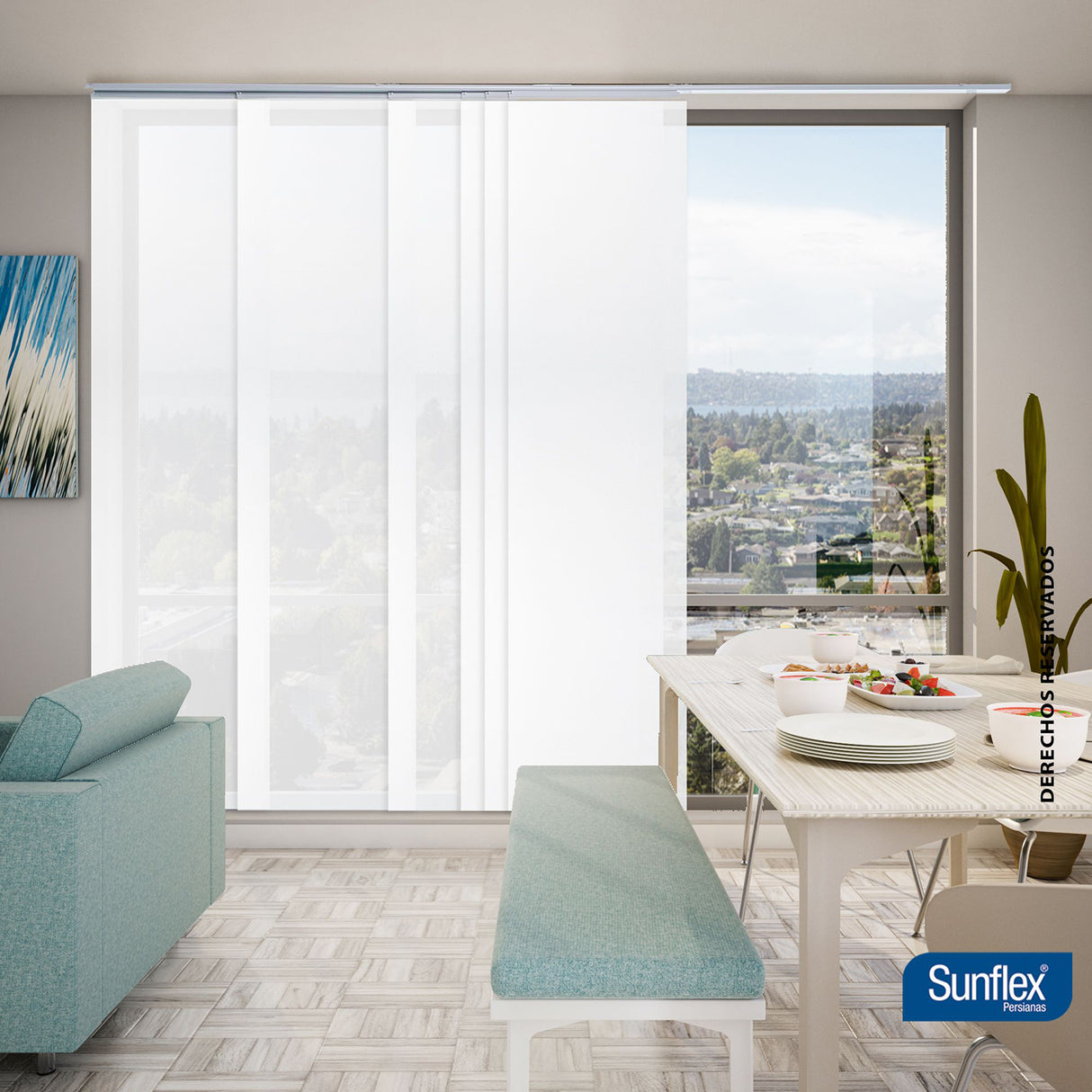 Panel Japones Clásico Solar Screen 180x220cm Blanco - Cortinas y Persianas | Bylmo