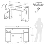 Escritorio Gamer Lax 150.2x88cm Wengue Rojo Moderno - Escritorios | Bylmo