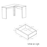 Escritorio en L MDL 102.4X73cm Duna con Un Cajón - Escritorios | Bylmo