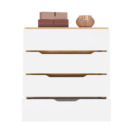 Cómoda Bi Color Blanco 80x89.1cm con 4 Cajones - Cajoneras y Comodas | Bylmo