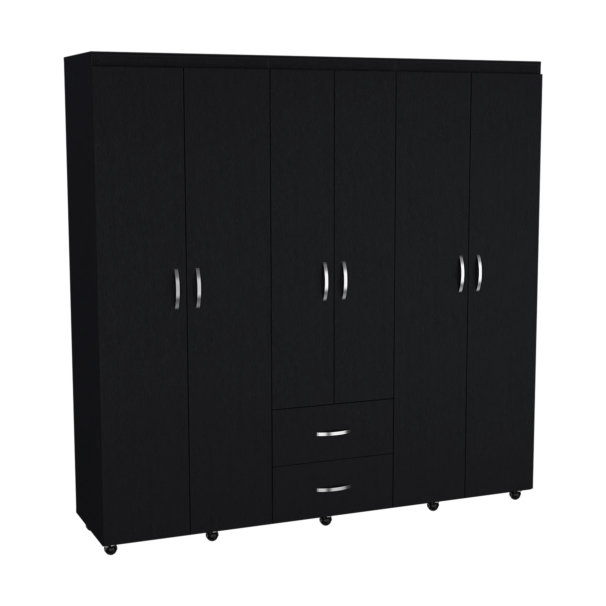 Closet Bariloche Wengue 200x200cm con Dos Cajones y Seis Puertas - CLOSETS | Bylmo