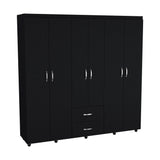 Closet Bariloche Wengue 200x200cm con Dos Cajones y Seis Puertas - CLOSETS | Bylmo