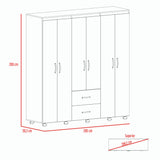 Closet Bariloche Wengue 200x200cm con Dos Cajones y Seis Puertas - CLOSETS | Bylmo