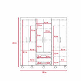 Closet Bariloche Wengue 200x200cm con Dos Cajones y Seis Puertas - CLOSETS | Bylmo