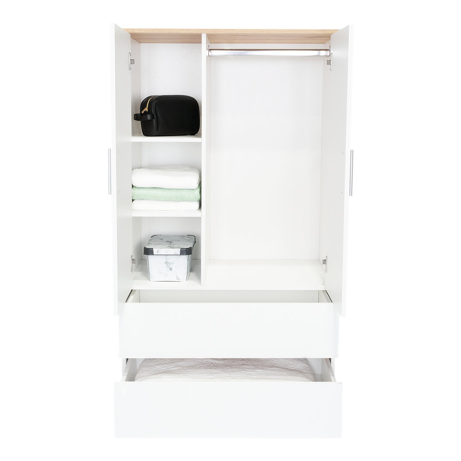 Closet Bi Color 80x150cm Blanco con Dos Cajones Moderno - CLOSETS | Bylmo