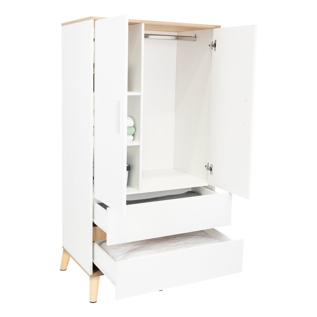 Closet Bi Color 80x150cm Blanco con Dos Cajones Moderno - CLOSETS | Bylmo