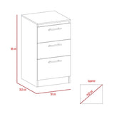 Mueble Auxiliar de Cocina Manchester 50x90cm Wengue con 3 Cajones - BARRAS Y MUEBLES AUXILIARES | Bylmo