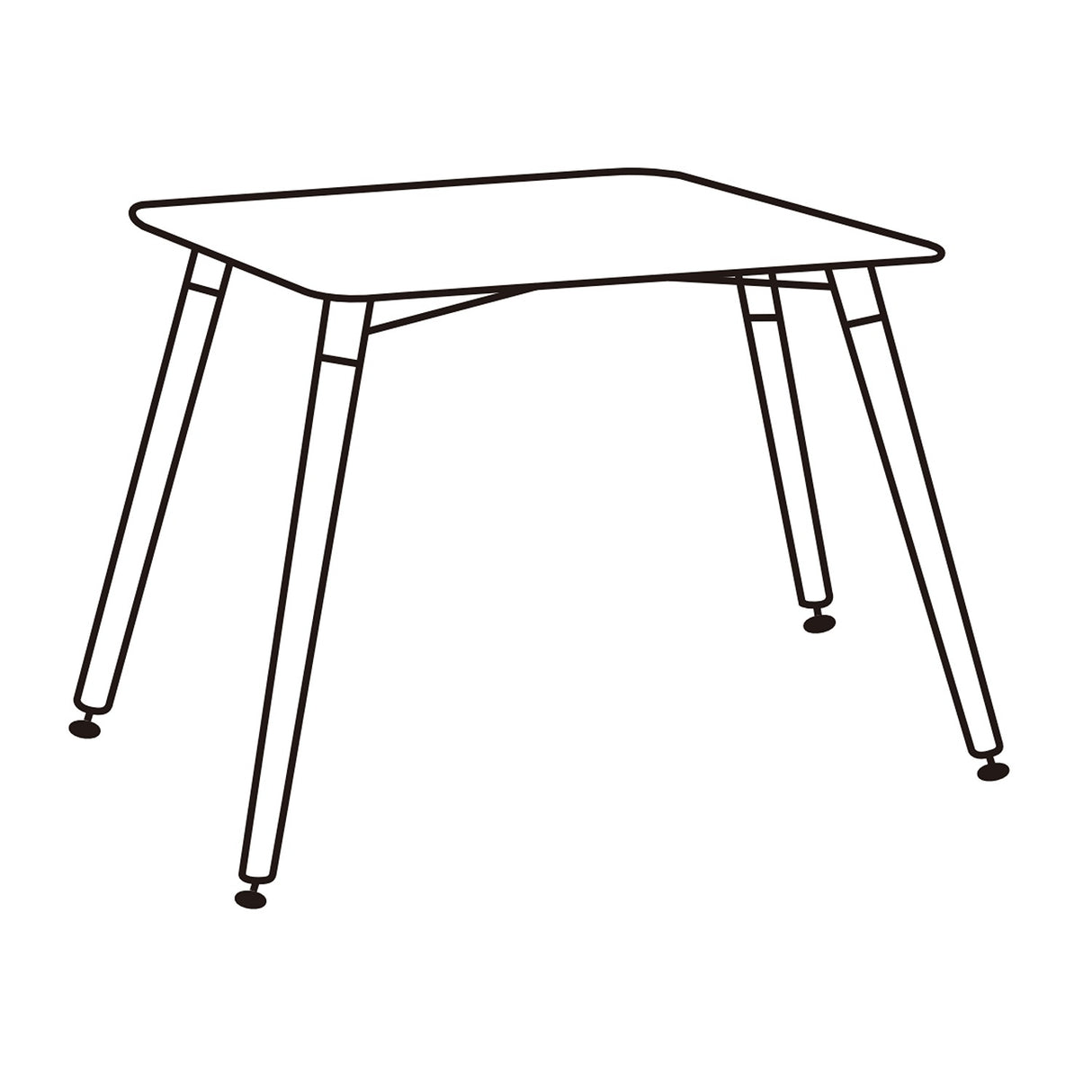 Comedor Negro 80x74cm Cuadrado de Cuatro Puestos sin Sillas - COMEDORES | Bylmo