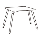 Comedor Negro 80x74cm Cuadrado de Cuatro Puestos sin Sillas - COMEDORES | Bylmo