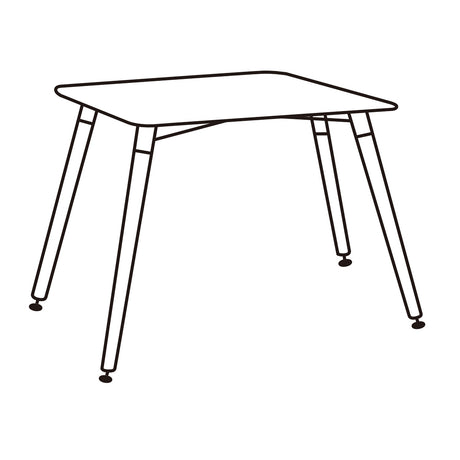 Comedor Negro 80x74cm Cuadrado de Cuatro Puestos sin Sillas - COMEDORES | Bylmo