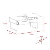 Mesa de Centro Extensible Funcentral Ceniza Wengue 101.5x45.7cm con Un Cajón - Mesas de Centro | Bylmo