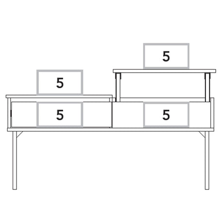 Mesa de Centro Extensible Funcentral Ceniza Wengue 101.5x45.7cm con Un Cajón - Mesas de Centro | Bylmo