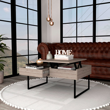 Mesa de Centro Extensible Funcentral Ceniza Wengue 101.5x45.7cm con Un Cajón - Mesas de Centro | Bylmo