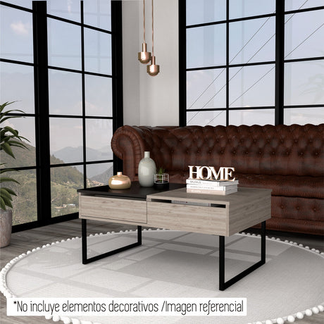 Mesa de Centro Extensible Funcentral Ceniza Wengue 101.5x45.7cm con Un Cajón - Mesas de Centro | Bylmo