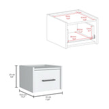 Mesa de Noche Boa 35x25cm Blanco con Un Cajón - Mesas de Noche | Bylmo
