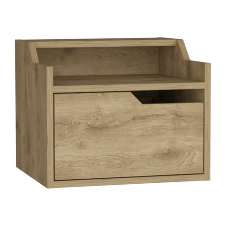 Mesa de Noche Busan 40x33cm Macadamia Flotante con Un Cajón - Mesas de Noche | Bylmo