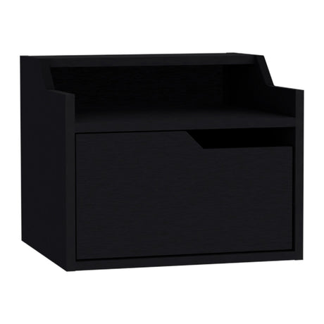 Mesa de Noche Busan 40x33cm Wengue Flotante con Un Cajón - Mesas de Noche | Bylmo