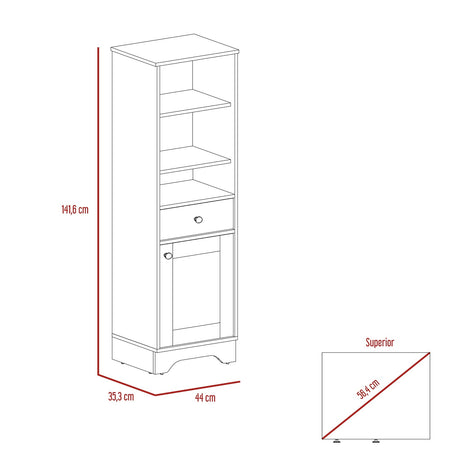 Mueble para Baño Bi Color Duna 44x141.6cm con 1 Cajón y 5 Entrepaños - Muebles para Baño | Bylmo