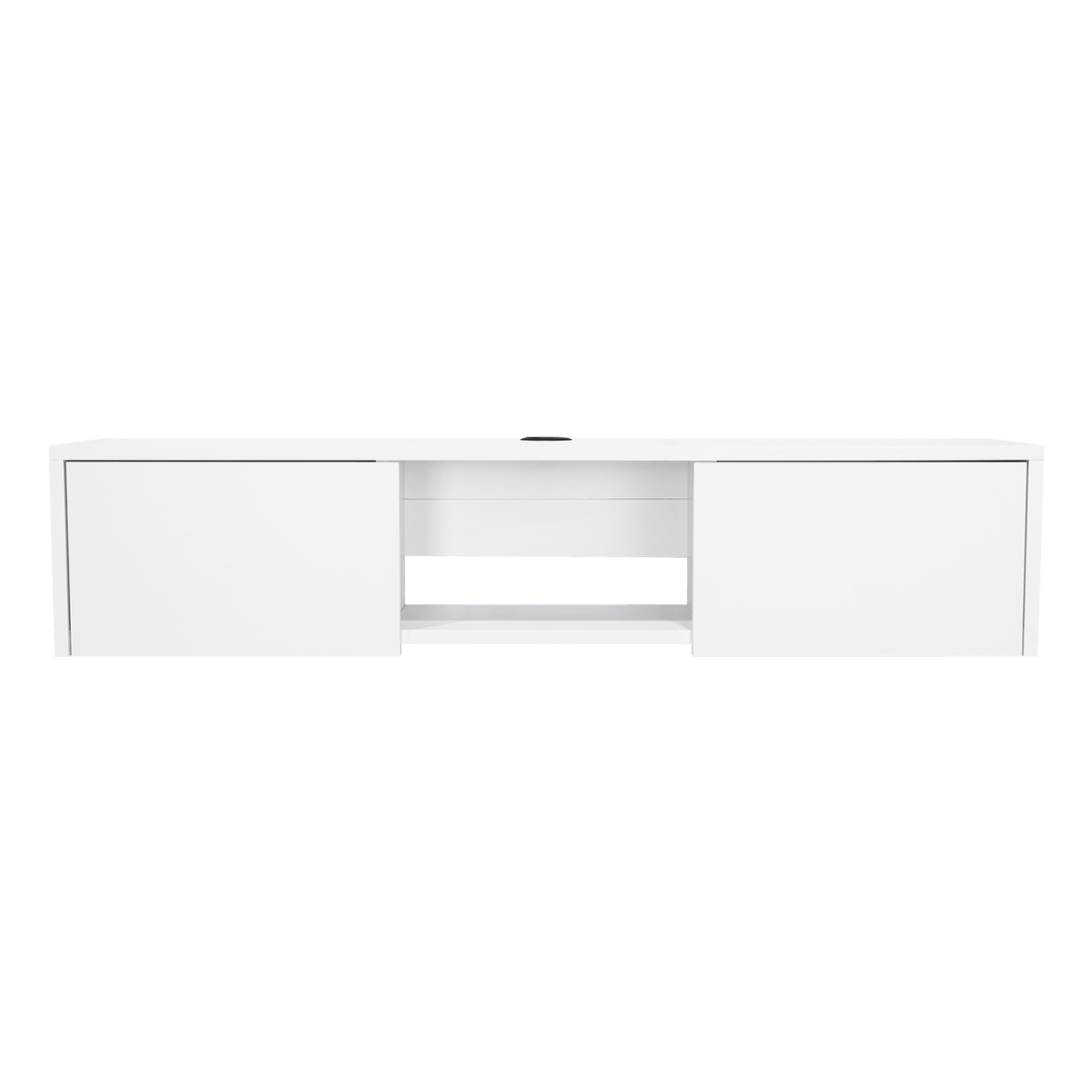 Repisa para TV Glen 125.1x26.8cm Blanco Flotante con Dos Cajones - Muebles de TV | Bylmo