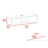 Repisa para TV Glen 125.1x26.8cm Blanco Flotante con Dos Cajones - Muebles de TV | Bylmo