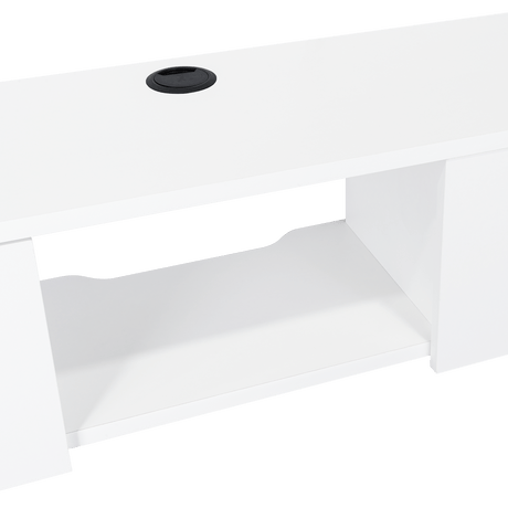 Repisa para TV Glen 125.1x26.8cm Blanco Flotante con Dos Cajones