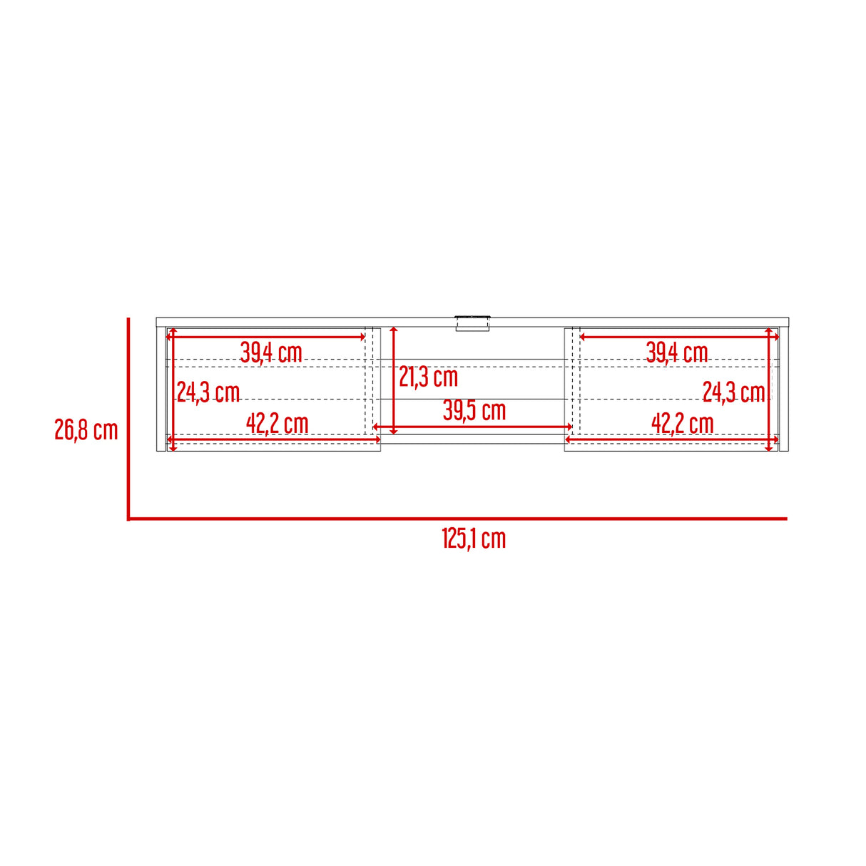 Repisa para TV Glen 125.1x26.8cm Macadamia Flotante para TV Más de 85 pulgadas - Muebles de TV | Bylmo