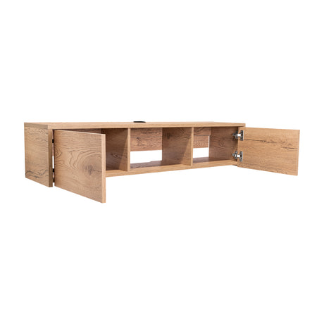 Repisa para TV Glen 125.1x26.8cm Macadamia Flotante para TV Más de 85 pulgadas - Muebles de TV | Bylmo