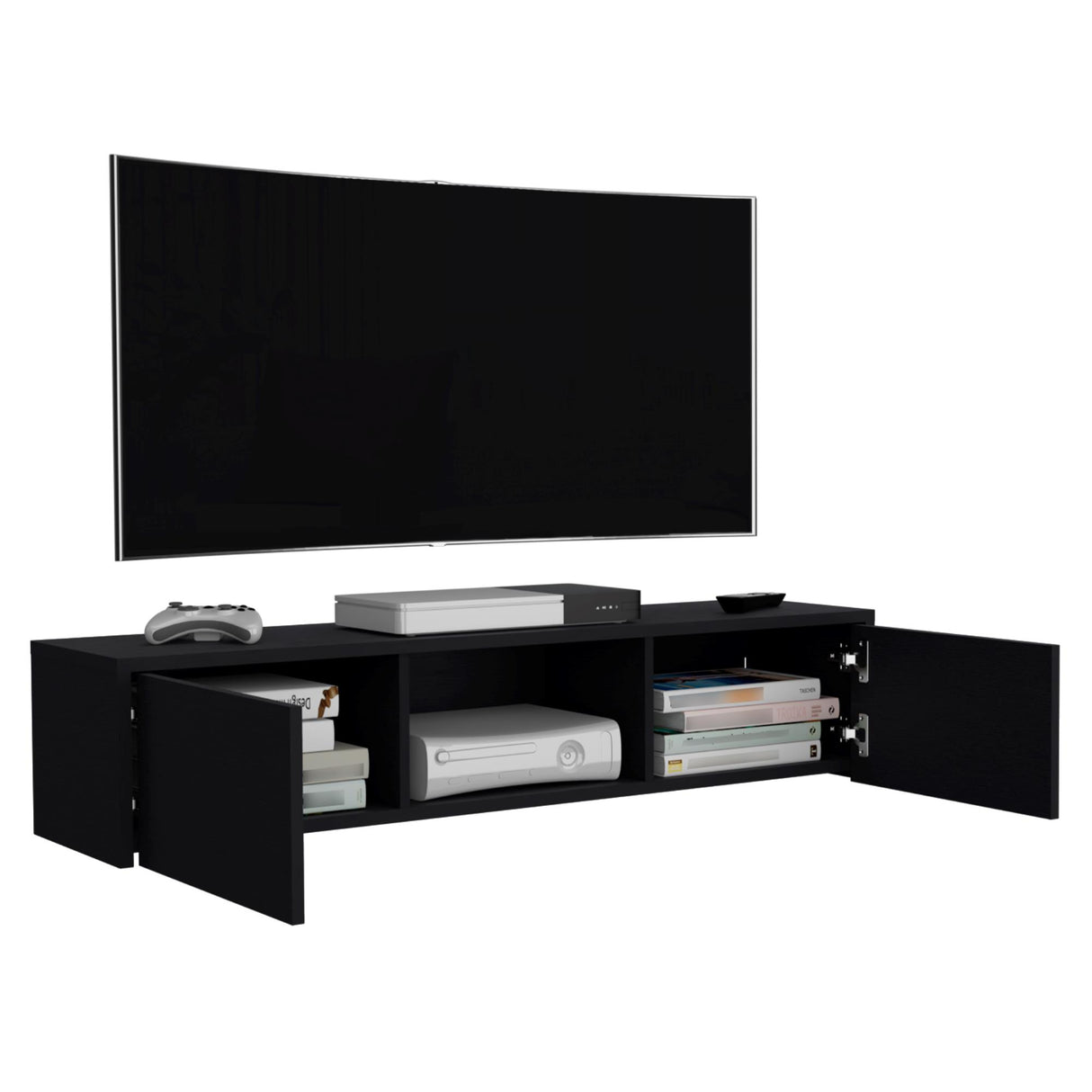 Repisa para TV Glen 125.1x26.8cm Wengue Flotante para TV Más de 85 pulgadas - MUEBLES DE TV | Bylmo