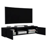 Repisa para TV Glen 125.1x26.8cm Wengue Flotante para TV Más de 85 pulgadas - MUEBLES DE TV | Bylmo