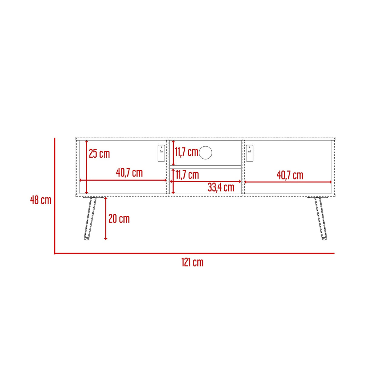 Rack de TV Huna 121x48cm para TV de 50 Pulgadas - Muebles de TV | Bylmo
