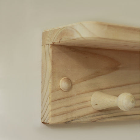 Repisa Perchero Rectangular Rústico Orden y Calidez en tu Espacio 75 cm - Repisas y Percheros | Bylmo