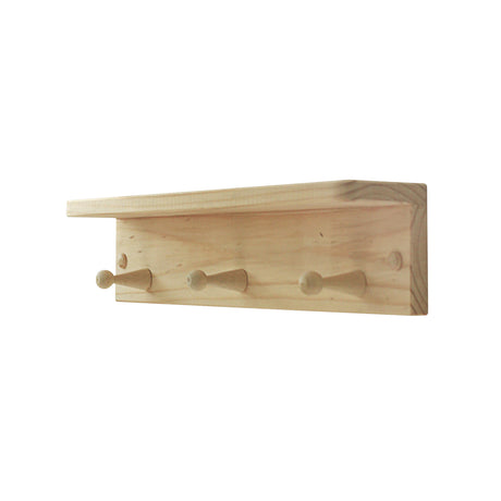Repisa Perchero Rectangular Rústico Organiza y decora tu espacio 50 cm - Repisas y Percheros | Bylmo