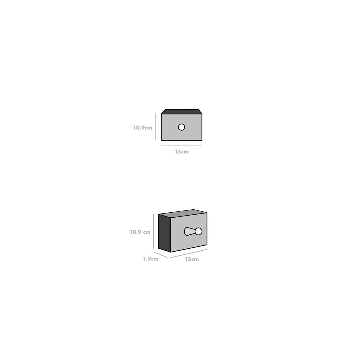 Perchero Rectangular Rústicos Natural 15 cm - Repisas y Percheros | Bylmo