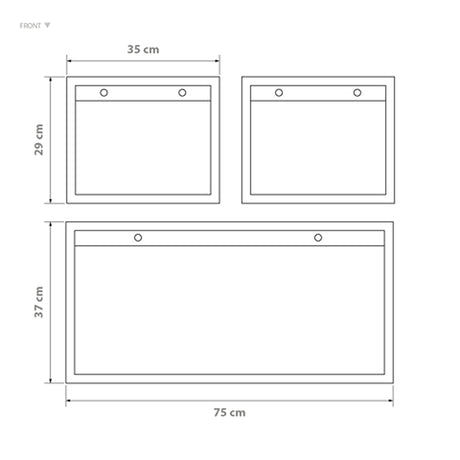Set Repisas X 3 Rústicas Pino Radiata tipo Cubo rectangular y cuadradas 75 cm y 35 cm - Repisas y Percheros | Bylmo