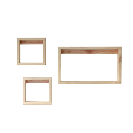 Set Repisas X 3 Rústicas Pino Radiata tipo Cubo rectangular y cuadradas 50 cm y 22.5 cm - Repisas y Percheros | Bylmo