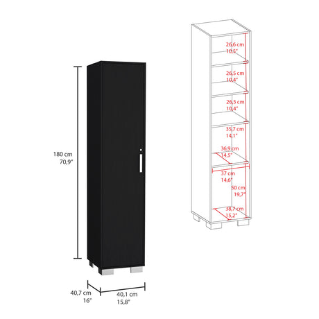 Alacena Basic Wengue 40x180cm 1 Puerta - Alacenas y Muebles Microondas | Bylmo
