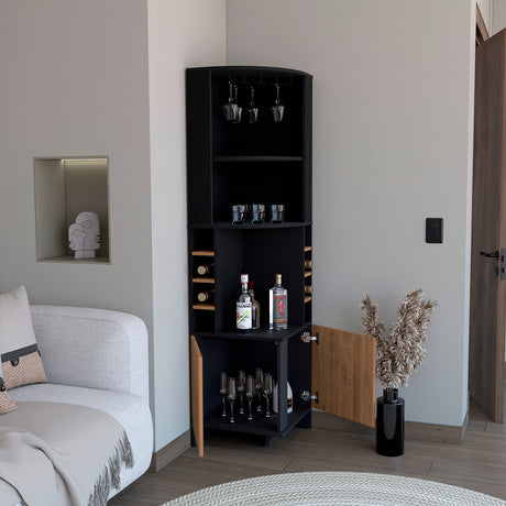 Bar Esquinero Funes Wengue 49x180cm con Organizador de Licores - Bares | Bylmo
