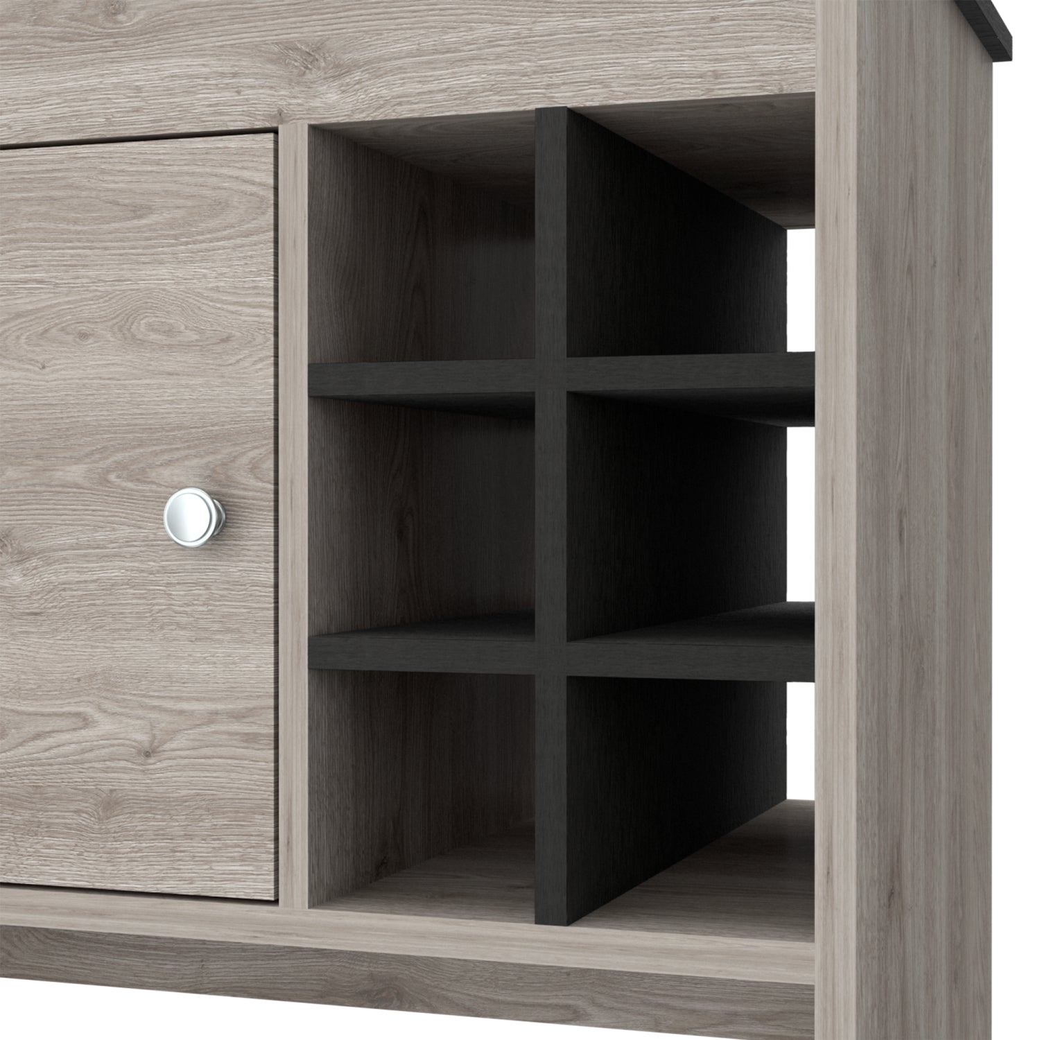 Bar Bajo Bi Color 90x95cm Ceniza con Portabotellas - Bares | Bylmo
