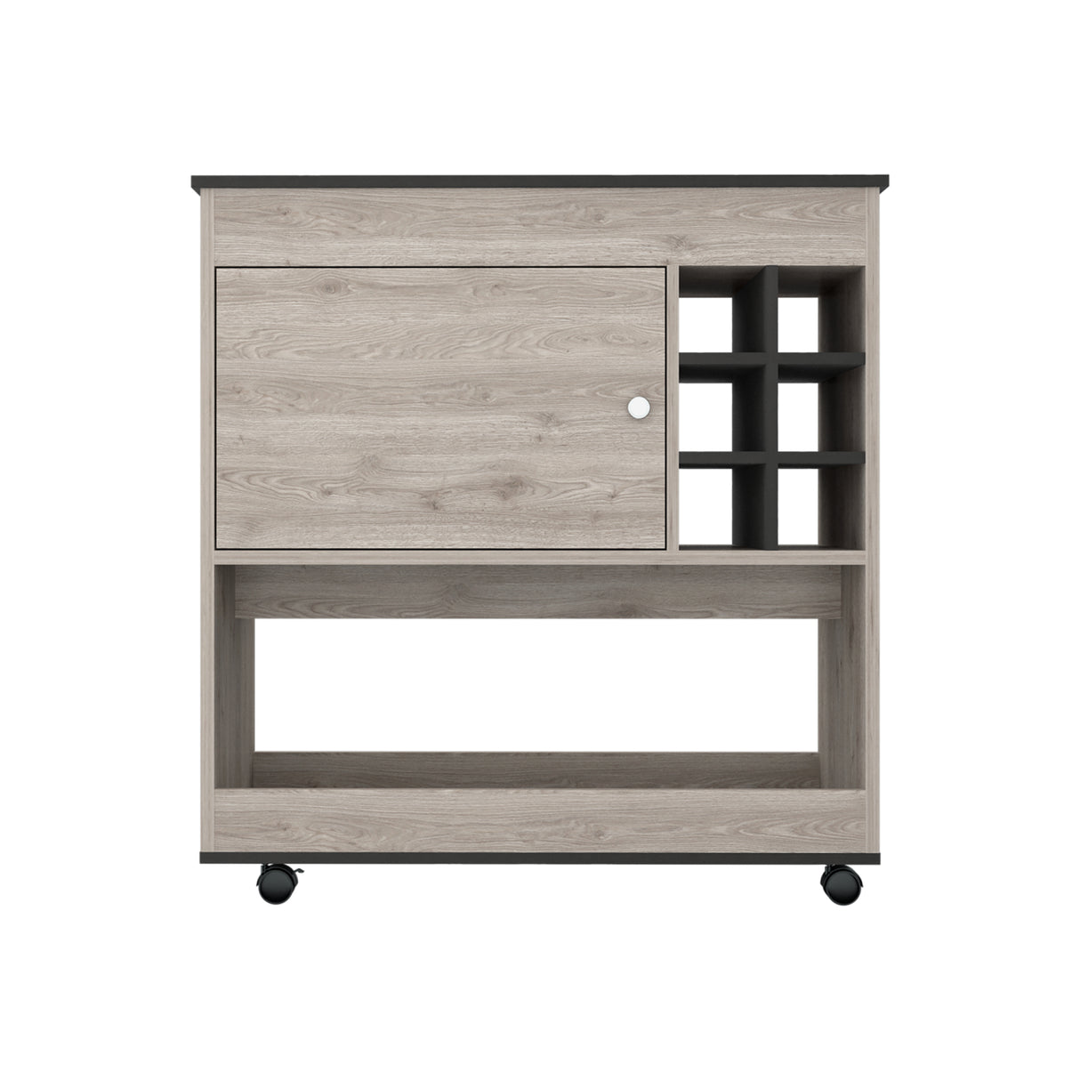 Bar Bajo Bi Color 90x95cm Ceniza con Portabotellas - Bares | Bylmo
