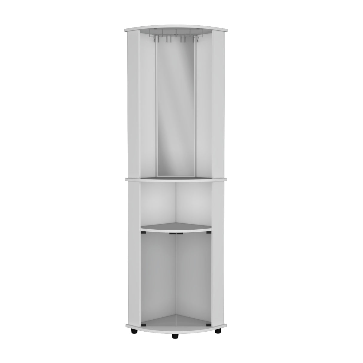 Bar Esquinero Chicago Blanco 45x189.9cm Con Colgador de Copas - Bares | Bylmo